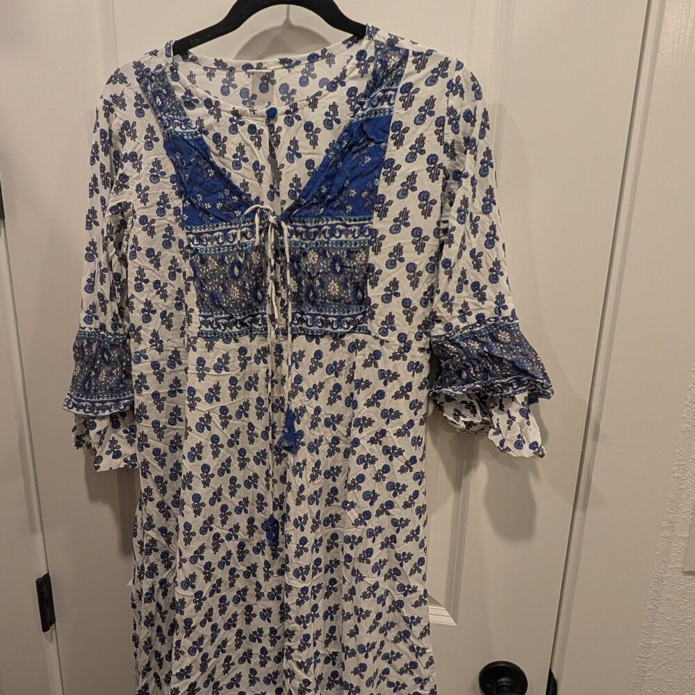 Blue floral kurta